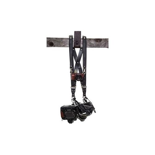  Adorama HoldFast Gear Money Maker Water Buffalo Medium Three-Camera Harness, Black MM05-WB-BL3-M-NDR