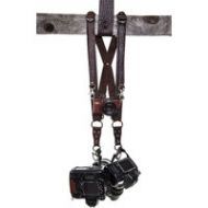 Adorama HoldFast Gear Money Maker American Bison Medium Three-Camera Harness, Mahogany MM05-AB-MA3-M