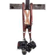 Adorama HoldFast Gear Money Maker English Bridle Large Three-Camera Harness, Chestnut MM05-CH3-L