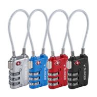 Adorama Slinger TSA Approved Cable Luggage Locks (4 Pack) - Black, Silver, Red and Blue TSA-4CK