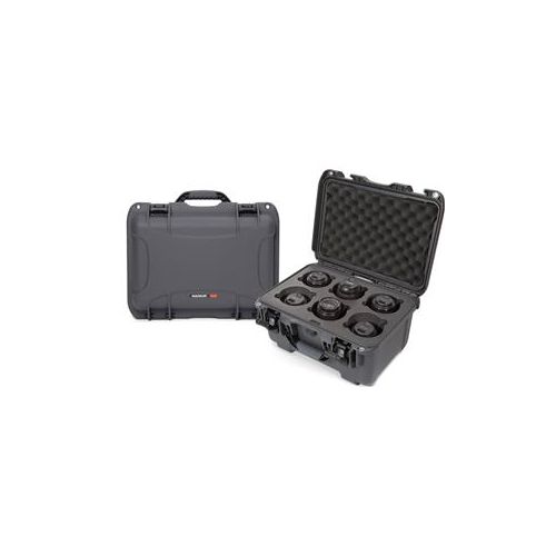  Adorama Nanuk Medium 918 Protective Case with Foam Insert for 6 Camera Lens, Graphite 918-LENS7