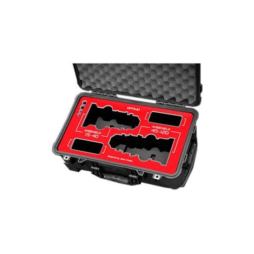  Adorama Jason Cases Protective Case for Angenieux Optimo 15-40mm & 45-120mm Lens, Red AN154045120RE