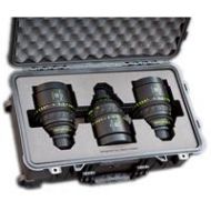 Adorama Jason Cases Protective Case for Set of 3 Arri Zeiss Master Prime Lenses, Compact ARMA3LPL