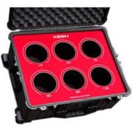 Adorama Jason Cases Protective Case for Rokinon Xeen 6-Lens Bundle, Red Overlay RKXE6LRE