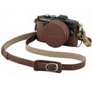 Adorama Olympus LC-60.5GL Leather Lens Cover for 14-42mm EZ Lens, Brown V603001NW000