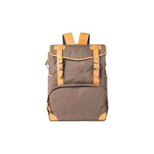  Adorama Barber Shop Mop Top Camera Backpack, Sand Canvas & Brown Leather BBS-MT-1