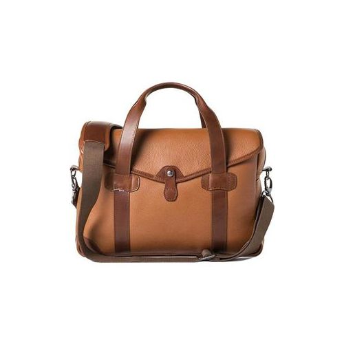  Adorama Barber Shop Messenger Bob Cut Media Bag, Medium, Grained Brown Leather BBS-BC-5