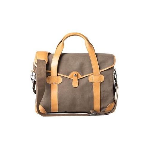  Adorama Barber Shop Messenger Bob Cut Media Bag, Medium, Sand Canvas & Brown Leather BBS-BC-1