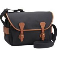 Adorama Billingham S4 Shoulder Bag, Black Canvas/Tan Leather BI 501601-70