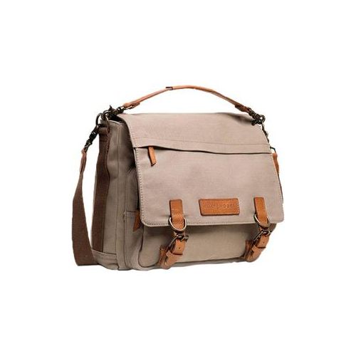  Adorama Kelly Moore Bag Kate 2.0 Messenger Bag, Beige Canvas with Brown Trim KMB-KATE-BEIGE