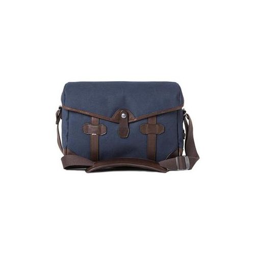  Adorama Barber Shop Pageboy Messenger Camera Bag, Small, Blue Canvas/Dark Brown Leather BBS-PB-2