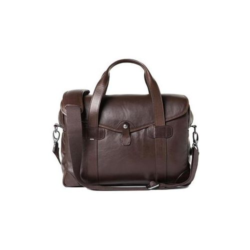  Adorama Barber Shop Messenger Bob Cut Media Bag, Medium, Dark Brown Leather BBS-BC-6