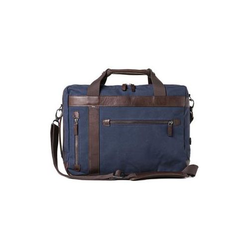  Adorama Barber Shop Undercut Convertible Camera Bag, Blue Canvas & Dark Brown Leather BBS-UC-2