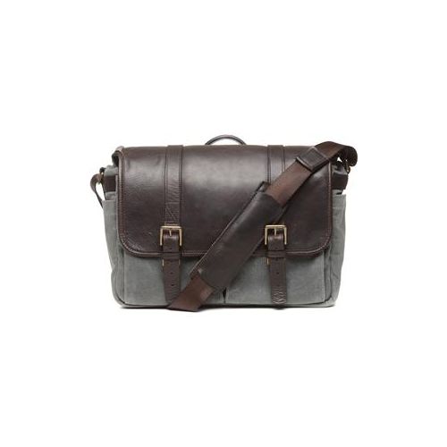  Adorama ONA The 50/50 Brixton Leather/Waxed Canvas Camera Bag, Smoke/Dark Truffle ONA5-013GRLDB