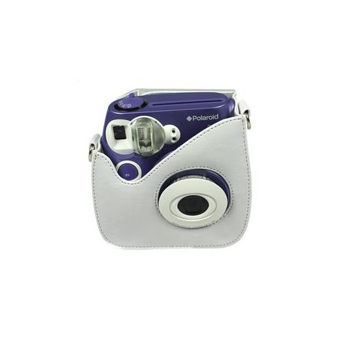  Adorama Polaroid Leather Carry Case for Pic-300 Instant Print Camera, White PLC300W