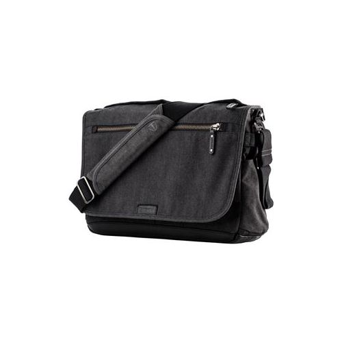  Adorama Tenba Cooper 15 Slim Luxury Canvas Camera Bag with Leather Accents, Gray 637-406