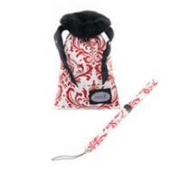Adorama Mod Red and White Damask Compact Camera Pouch and Strap MOD299