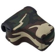 Adorama LensCoat Neoprene BodyBag Compact with Lens - Forest Green Camo LCBBCLFG