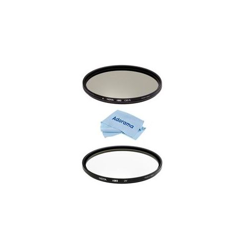  Adorama Hoya 62mm HD3 UV and Circular Polarizer Filter Kit - With Microfiber Cloth XHD3-62UV PL