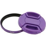 Adorama Vivitar 58mm UV Filter and Snap-On Lens Cap, Purple VIV-FKSC-58-PU