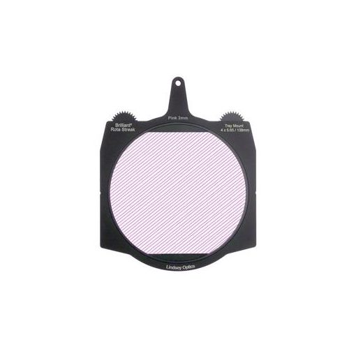  Adorama Lindsey Optics 4x5.65 Brilliant2 Rota-Streak Filter, 3mm Lens Spacing, Pink L-4565-RSTREAK-PINK-3MM