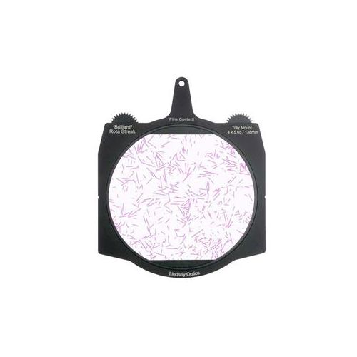  Adorama Lindsey Optics 4x5.65 Brilliant2 Rota-Streak Filter, Confetti, Pink L-4565-RSTREAK-PINK-CONFE