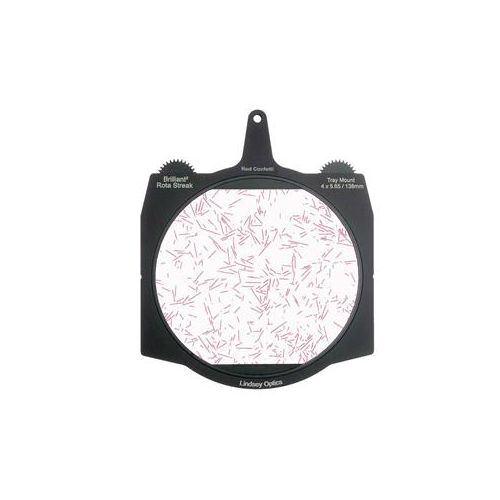  Adorama Lindsey Optics 4x5.65 Brilliant2 Rota-Streak Filter, Confetti, Red L-4565-RSTREAK-RED-CONFET