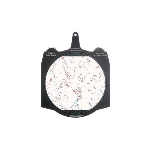  Adorama Lindsey Optics 4x5.65 Brilliant2 Rota-Streak Filter, Confetti, Red/White/Blue L-4565-RSTREAK-RWB-CONFET