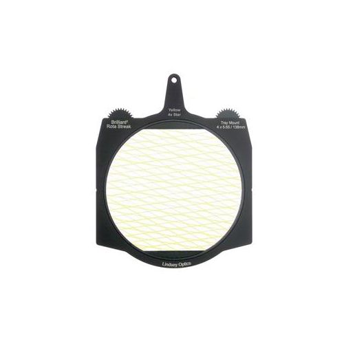  Adorama Lindsey Optics 4x5.65 Brilliant2 Rota-Streak Filter, 4 Point Star, Yellow L-4565-RSTREAK-YELLOW-4ST