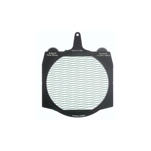  Adorama Lindsey Optics 4x5.65 Brilliant2 Rota-Streak Filter, 4 Point Star, Green L-4565-RSTREAK-GREEN-4STA