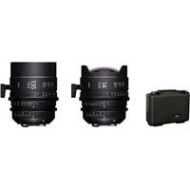 Adorama Sigma 135mm T2 and 14mm T2 FF High Speed Prime Cine Lens Set, Metric, EF Mount WMW966