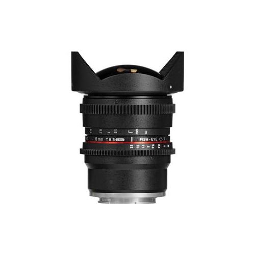  Adorama Samyang 8mm T3.8 HD Fisheye Cine Lens for Sony E with Removeable Hood SYHD8MV-NEX