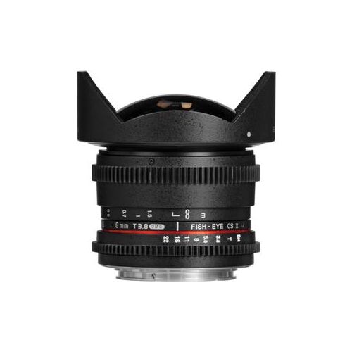  Adorama Samyang 8mm T3.8 HD Fisheye Cine Lens for Canon EF with Removeable Hood SYHD8MV-C