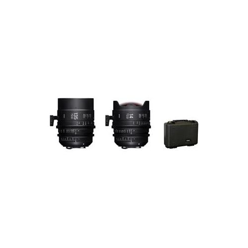  Adorama Sigma 135mm T2 and 14mm T2 FF High Speed Prime Cine Lens Set, Imperial, E Mount WZW967