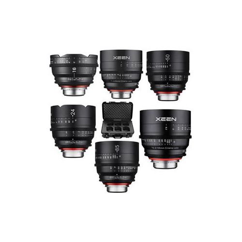  Adorama Rokinon Xeen Cine 6 Lens KIT f/PL Mt 16mm /24mm /35mm /50mm /85mm /135mm /Case XN16-N 24 35 50 85 PL