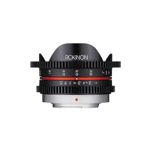 Adorama Rokinon 7.5mm T3.8 Cine UMC Ultra Wide-Angle Fisheye Lens, Black CV75MFT-B