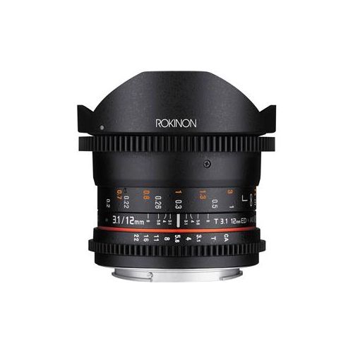  Adorama Rokinon 12mm T3.1 Full Frame Cine DS Fisheye Lens for Canon EF Mount DS12M-C