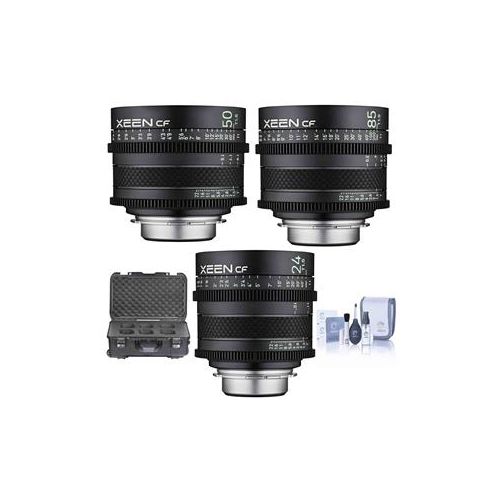  Adorama Rokinon Xeen 24mm T1.5/ 50mm T1.5/ 85mm T1.5 CF Pro Cine Lens for Sony E-Mount CFX24-N 50 85