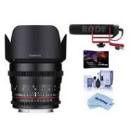 Adorama Rokinon 50mm T1.5 Cine DS Lens for Micro Four Thirds W/Rode Mic And More DS50M-MFT E