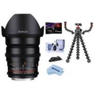 Adorama Rokinon 24mm T1.5 Cine DS Lens for Sony E-Mount With Joby GorillaPod Rig/More DS24M-NEX T