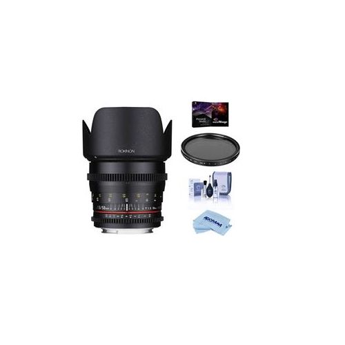  Adorama Rokinon 50mm T1.5 Cine DS Lens for Sony E Mount W/Tiffen VND Filter And More DS50M-NEX F