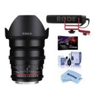 Adorama Rokinon 24mm T1.5 Cine DS Lens for Sony E-Mount - With W/Rode Mic And More DS24M-NEX E