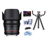 Adorama Rokinon 50mm T1.5 Cine DS Lens for Micro Four Thirds W/Joby GorillaPod Rig/More DS50M-MFT T