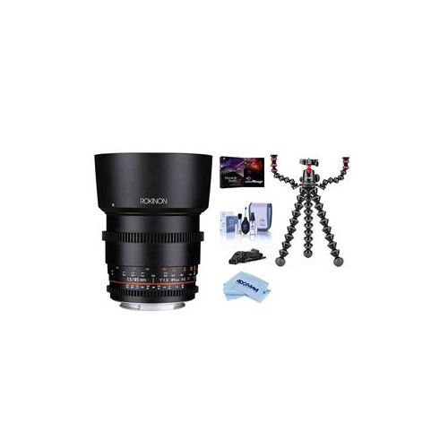  Adorama Rokinon 85mm T1.5 Cine DS Aspherical Lens for Canon EF Mount W/Joby GorillaPod DS85M-C T