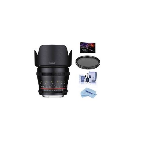  Adorama Rokinon 50mm T1.5 Cine DS Lens for Micro Four Thirds W/Tifen VND Filter And More DS50M-MFT F