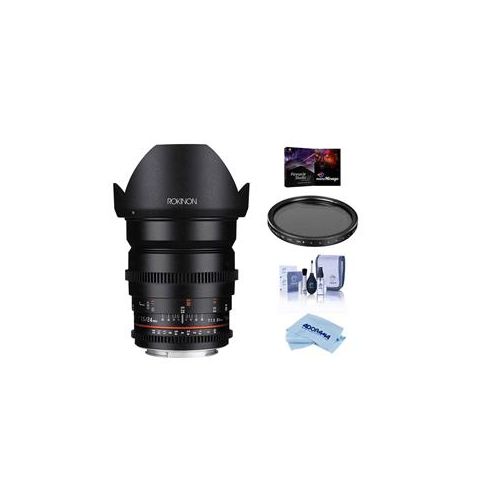  Adorama Rokinon 24mm T1.5 Cine DS Lens for Canon EF Mount W/Tiffen VND Filter And More DS24M-C FF