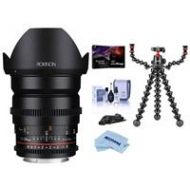 Adorama Rokinon 24mm T1.5 Cine DS Lens for Canon EF Mount With Joby GorillaPod Rig/More DS24M-C T