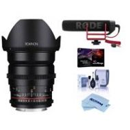 Adorama Rokinon 24mm T1.5 Cine DS Lens for Canon EF Mount - With W/Rode Mic And More DS24M-C EE