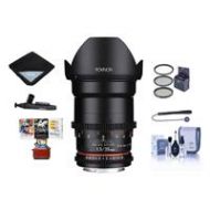 Adorama Rokinon 35mm T1.5 Cine VDSLR Wide-Angle Lens Canon EF Mount Free Mac ACC Bundle DS35M-C M