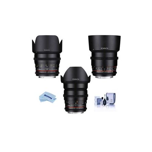  Adorama Rokinon Nikon F Mount 24mm T1.5 Cine Lens, 50mm T1.5 Lens, 85mm T1.5 Lens DS24M-N 50 85